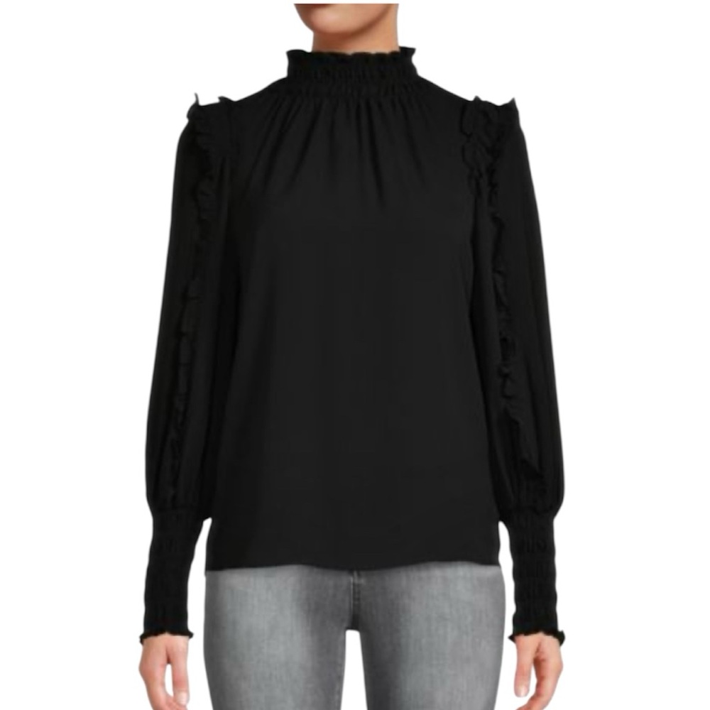 Max Studio Ruffled LS Blouse
